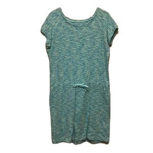 Columbia, Boat Neck, Short Sleeves, Drawstring Waist Dress, Multi Colors, L